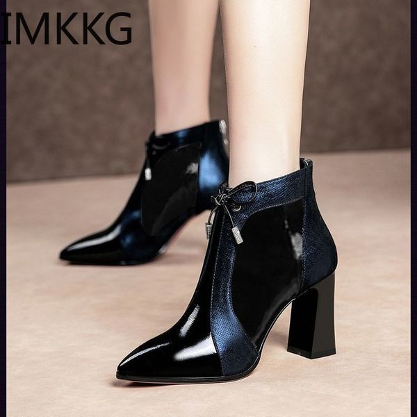 new arrival fashion shoes women boots patent leather ankle boots pointed high heel boots shoes, Black
new arrival fashion shoes women boots patent leather ankle boots pointed high heel boots shoes, Black