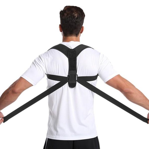 back support 1 pc sports posture corrector adjustable upper brace for clavicle to and shoulder, Black;blue
back support 1 pc sports posture corrector adjustable upper brace for clavicle to and shoulder, Black;blue