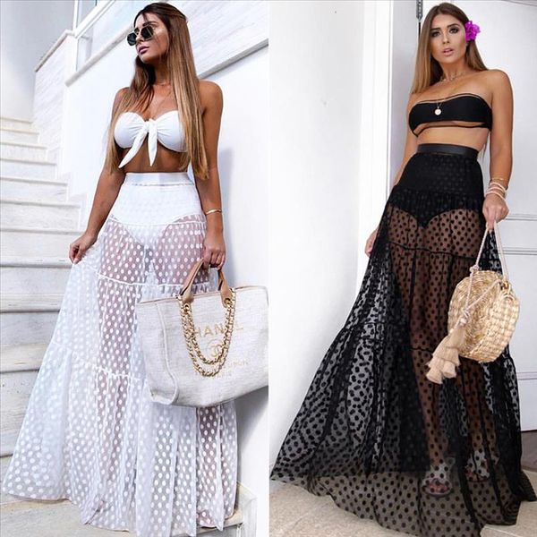 dot printed high waist skirt new see through summer fashion skirts transparent long maxi skirts ball gown tulle skirt, Black
dot printed high waist skirt new see through summer fashion skirts transparent long maxi skirts ball gown tulle skirt, Black