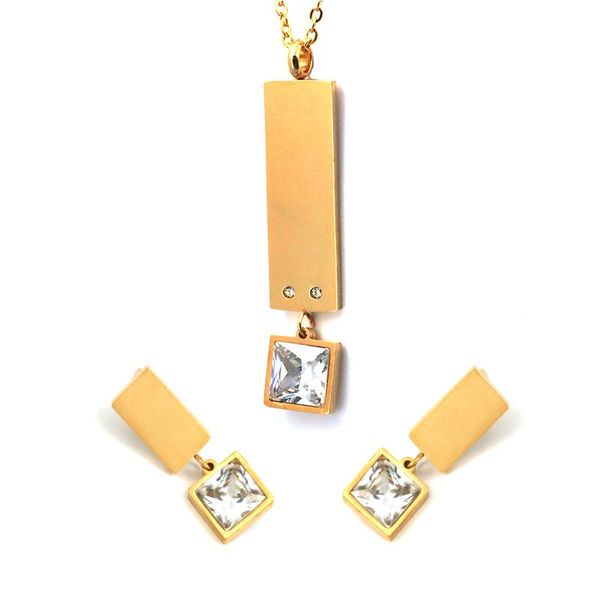 stainless steel crystal jewelry sets necklace earrings gold color women girls child luxury bijoux gift, Silver
stainless steel crystal jewelry sets necklace earrings gold color women girls child luxury bijoux gift, Silver