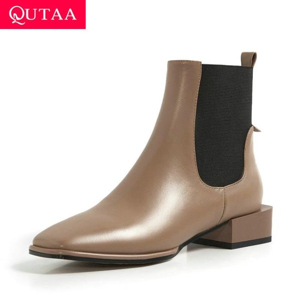 boots qutaa 2021 autumn winter square heel ankle retro toe slip on women shoes quality cow leather size 34-39, Black
boots qutaa 2021 autumn winter square heel ankle retro toe slip on women shoes quality cow leather size 34-39, Black