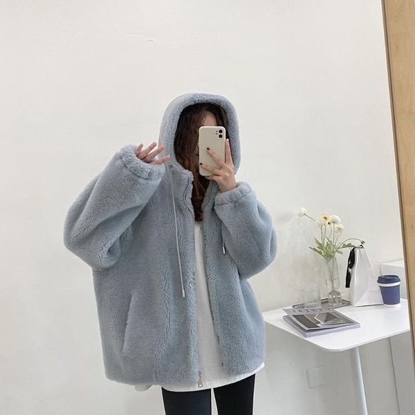granular lamb fur jacket women's hooded sheep shearling fur a korean version of the thickened contour to keep warm in winter, Black
granular lamb fur jacket women's hooded sheep shearling fur a korean version of the thickened contour to keep warm in winter, Black