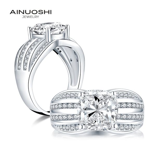 ainuoshi 925 sterling silver 3.5 carat cushion cut engagement ring simulated diamond wedding 3 rows silver ring jewelry gifts y200106, Slivery;golden
ainuoshi 925 sterling silver 3.5 carat cushion cut engagement ring simulated diamond wedding 3 rows silver ring jewelry gifts y200106, Slivery;golden