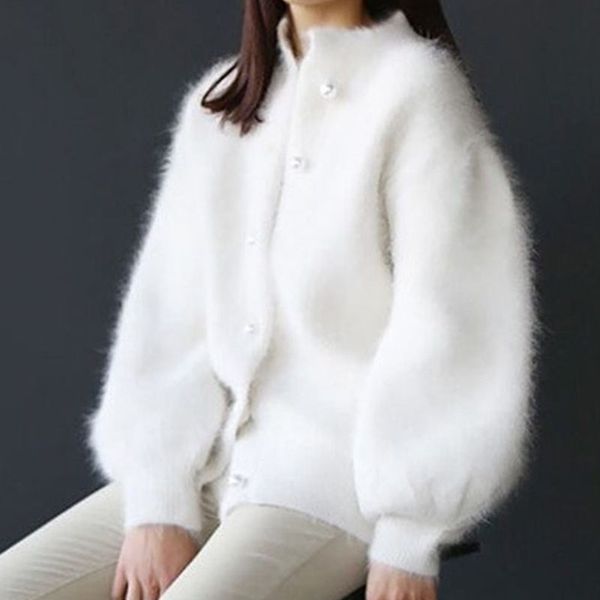 mink cashmere cardigans wool rabbit skin 2020 dress the-neck ladies knit long soft sleeve winter clothes, White;black
mink cashmere cardigans wool rabbit skin 2020 dress the-neck ladies knit long soft sleeve winter clothes, White;black