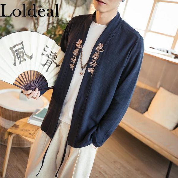 loldeal ethnic style long sleeves lightweight jackets slim cotton and linen casual navy, Black;brown
loldeal ethnic style long sleeves lightweight jackets slim cotton and linen casual navy, Black;brown
