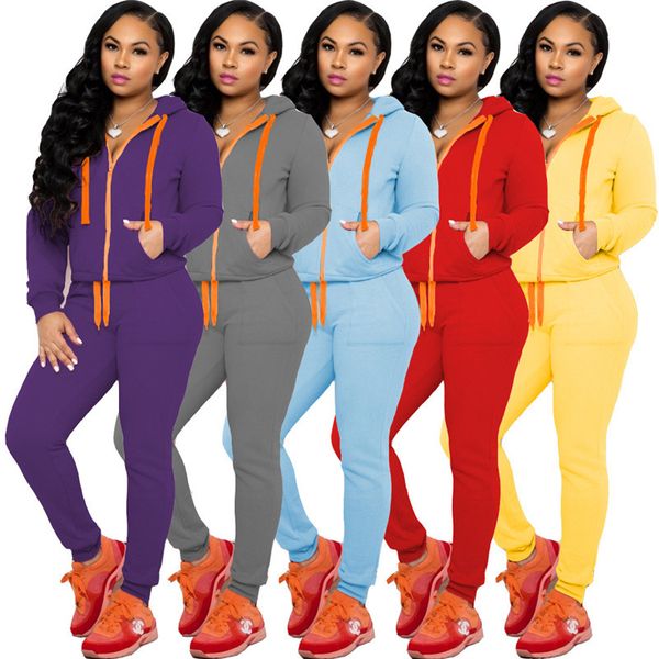 women tracksuit long sleeve zipper coat + leggings pants 2pcs outfits solid color hooded hoodies legging pants trousers suit s-2xl e120903, White 
women tracksuit long sleeve zipper coat + leggings pants 2pcs outfits solid color hooded hoodies legging pants trousers suit s-2xl e120903, White