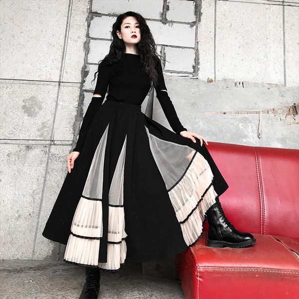 2021 spring summer new chic vintage mesh hit color women skirts a line pleated fashion skirt korean streetwear faldas mujer, Black
2021 spring summer new chic vintage mesh hit color women skirts a line pleated fashion skirt korean streetwear faldas mujer, Black