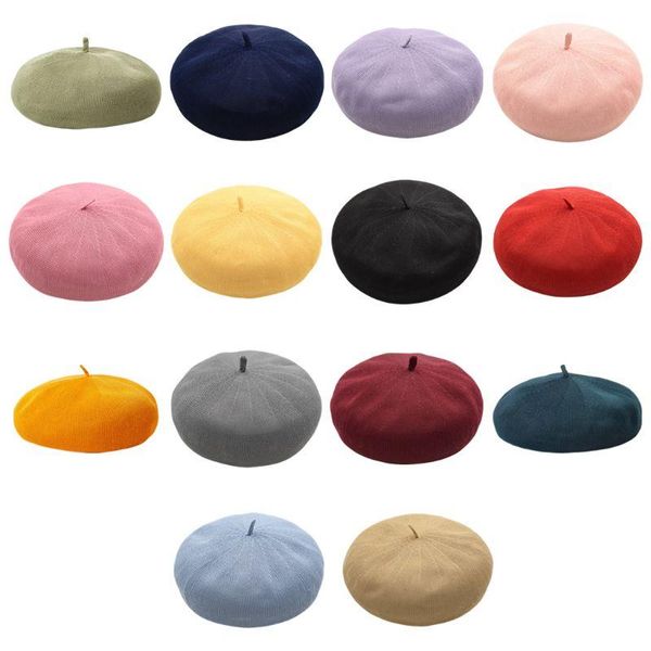 berets 2021 women soft beret cap solid color fashion bonnet breathable knitted painter pumpkin beanie hat, Blue;gray
berets 2021 women soft beret cap solid color fashion bonnet breathable knitted painter pumpkin beanie hat, Blue;gray