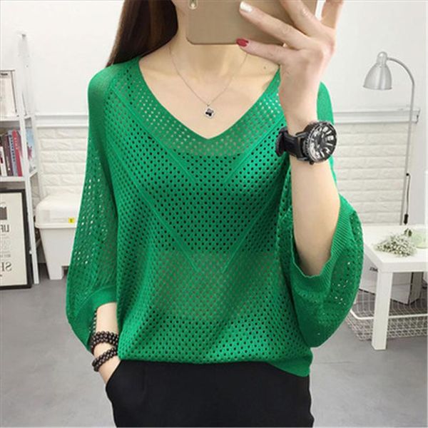 women knitted pullover mesh hollow sweater female 2021 spring fashion bat half sleeve solid casual loose shirt summer, White;black
women knitted pullover mesh hollow sweater female 2021 spring fashion bat half sleeve solid casual loose shirt summer, White;black