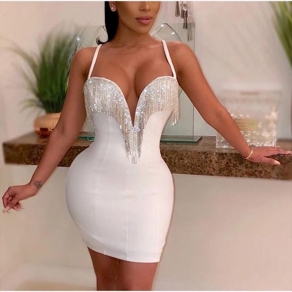 women rhinestone tassel deep v neck with wire dress spaghetti strap sleeveless mini dresses night club party bodycon dress, Black;gray
women rhinestone tassel deep v neck with wire dress spaghetti strap sleeveless mini dresses night club party bodycon dress, Black;gray