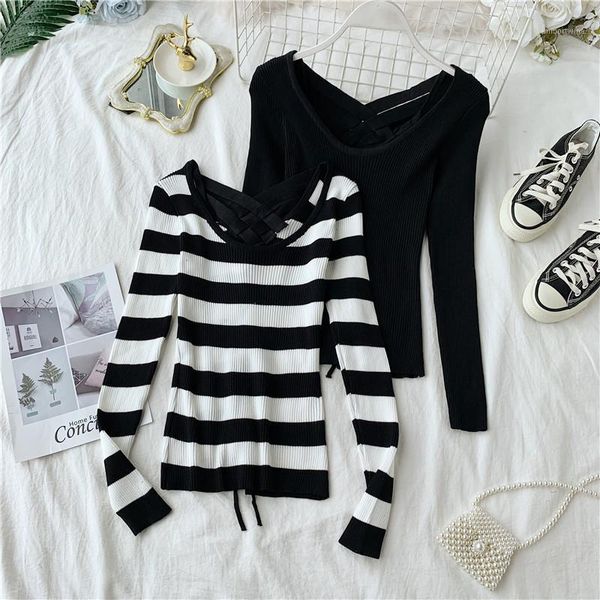 women's clothing spring and autumn new style hollow skinny backless knitted sweater1, White;black
women's clothing spring and autumn new style hollow skinny backless knitted sweater1, White;black