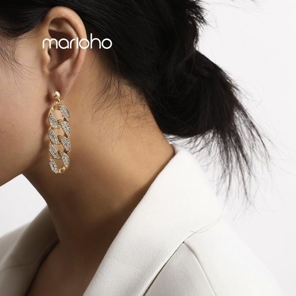 punk fashion retro alloy gold silver color thick chain drop earrings shiny rhinestones hollow metal earrings jewelry for women
punk fashion retro alloy gold silver color thick chain drop earrings shiny rhinestones hollow metal earrings jewelry for women