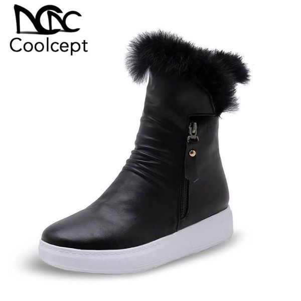 coolcept women 2020 new arrival fashion boot round toe zipper winter warm fur ankle boots female botas size 34-40, Black
coolcept women 2020 new arrival fashion boot round toe zipper winter warm fur ankle boots female botas size 34-40, Black