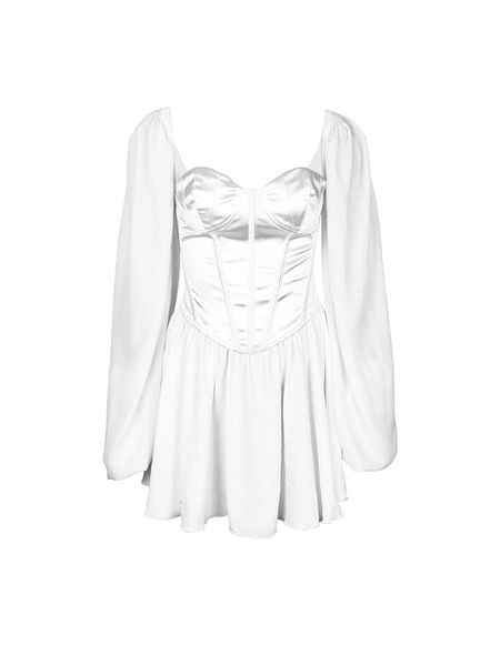 2021 new super beautiful white lantern long sleeve vintage corset princess robes above knee square collar female dress k43e, Black;gray
2021 new super beautiful white lantern long sleeve vintage corset princess robes above knee square collar female dress k43e, Black;gray