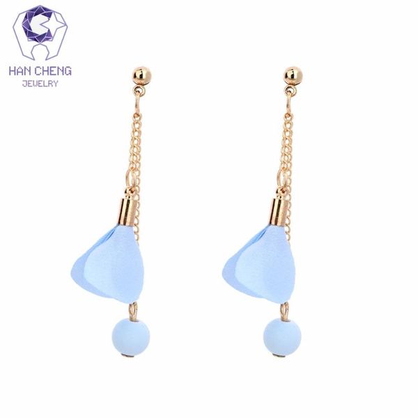 hancheng new fashion golden plated dangle hanging beads ribbon flower fabric long drop earrings for women jewelry brincos bijoux, Silver
hancheng new fashion golden plated dangle hanging beads ribbon flower fabric long drop earrings for women jewelry brincos bijoux, Silver