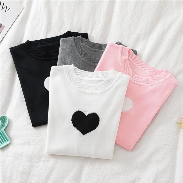 women's autumn winter 2020 round neck heart-shaped knitted sweater color matching long-sleeved all-match pull femme1, White;black
women's autumn winter 2020 round neck heart-shaped knitted sweater color matching long-sleeved all-match pull femme1, White;black