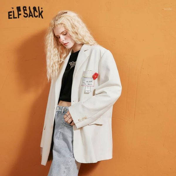 elfsack beige solid single breasted korean blazer women jacket,2020 autumn elf applique causal feminism oversize daily outwears1, White;black
elfsack beige solid single breasted korean blazer women jacket,2020 autumn elf applique causal feminism oversize daily outwears1, White;black