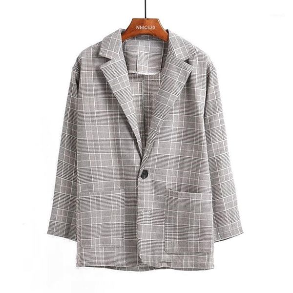 perhaps u women outwear blazer single breasted notch collar plaid black brown pocket loose thin c00511, White;black
perhaps u women outwear blazer single breasted notch collar plaid black brown pocket loose thin c00511, White;black