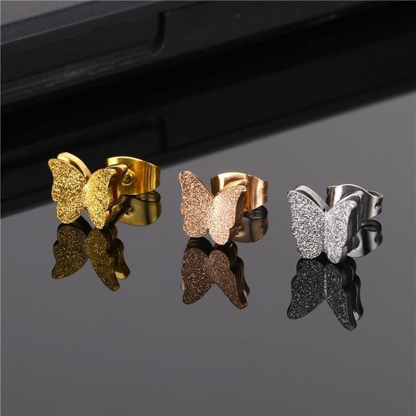 stud butterfly earrings rose gold color stainless steel for women child frosted cartilage ear studs, Golden;silver
stud butterfly earrings rose gold color stainless steel for women child frosted cartilage ear studs, Golden;silver