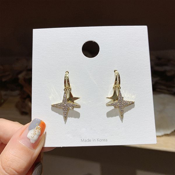 trendy women dangle earrings simple water double earring five star earrings simple female fashion elegant jewelry for girl, Silver
trendy women dangle earrings simple water double earring five star earrings simple female fashion elegant jewelry for girl, Silver