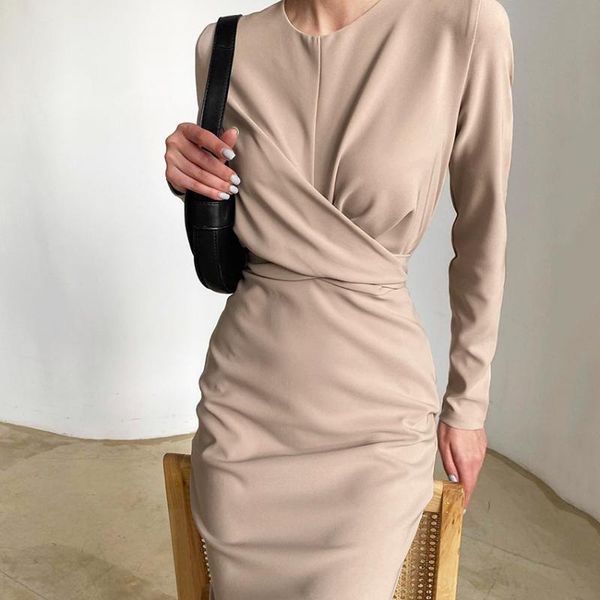 fashion woman dress long sleeves bodycon elegant women casual robe sheath slim folds package hip midi party dress vestido, Black;gray
fashion woman dress long sleeves bodycon elegant women casual robe sheath slim folds package hip midi party dress vestido, Black;gray