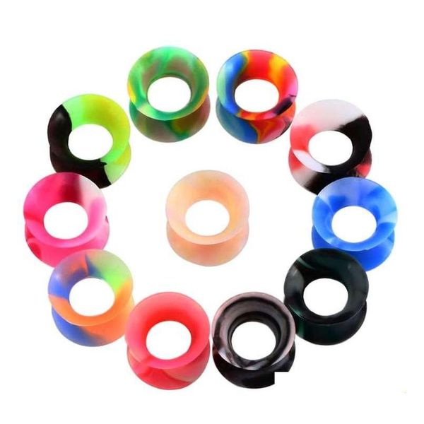 11 pair per lot mix color silicone ear tunnels man womans earlets gauges fashion body piercing jewelry flesh tunnels ear aaazg, Silver
11 pair per lot mix color silicone ear tunnels man womans earlets gauges fashion body piercing jewelry flesh tunnels ear aaazg, Silver