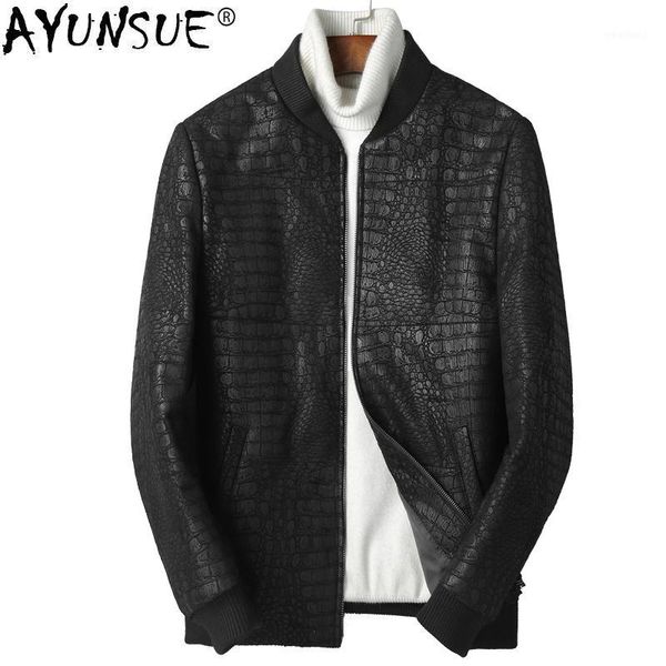 men's leather & faux ayunsue genuine sheepskin jacket men 2021 short down baseball korean coat chaqueta cuero hombre kj12551, Black
men's leather & faux ayunsue genuine sheepskin jacket men 2021 short down baseball korean coat chaqueta cuero hombre kj12551, Black