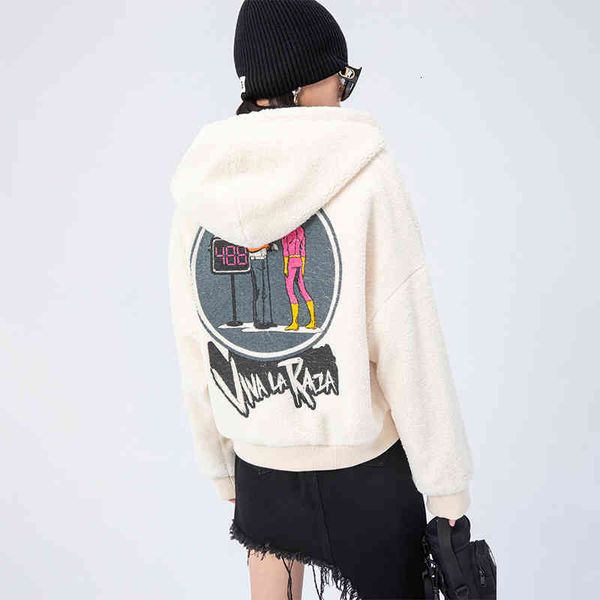 women's hoodies & sweatshirts tuogu chao brand women's clothing winter european printed thickened fleece hooded kangaroo pocket la, Black
women's hoodies & sweatshirts tuogu chao brand women's clothing winter european printed thickened fleece hooded kangaroo pocket la, Black