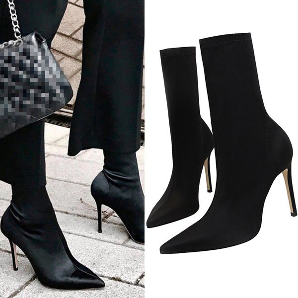 eoeodoit high stiletto heels sock boots women pointed toe shoes lycra pumps calf stretch booties plus size 9.5 cm c0202, Black
eoeodoit high stiletto heels sock boots women pointed toe shoes lycra pumps calf stretch booties plus size 9.5 cm c0202, Black