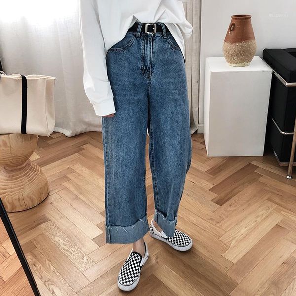 revers washed wide leg jeans women's 2020 summer new korean-style loose high waist straight pants1, Blue
revers washed wide leg jeans women's 2020 summer new korean-style loose high waist straight pants1, Blue