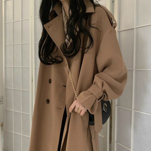trench female cubic winter outerwear elegant loose from women coats long leisure british style retro streetwear solid fashion cjeh, Tan;black
trench female cubic winter outerwear elegant loose from women coats long leisure british style retro streetwear solid fashion cjeh, Tan;black