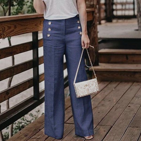 fashion women high waist wide leg pants casual solid cotton linen trousers autumn work ol pants robe femme buttons pantalon, Black;white
fashion women high waist wide leg pants casual solid cotton linen trousers autumn work ol pants robe femme buttons pantalon, Black;white