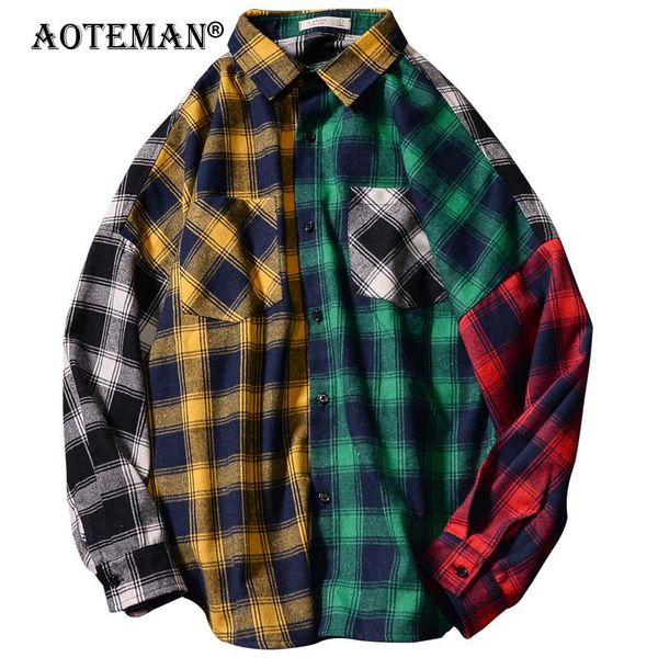 men's dress shirts plaid casual long sleeve patchwork shirt vintage autumn spring male loose fashion for men clothing lm336, White;black
men's dress shirts plaid casual long sleeve patchwork shirt vintage autumn spring male loose fashion for men clothing lm336, White;black