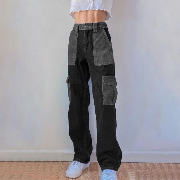 women's jeans women patchwork straight casual denim high waist pants capris fashion joggers female pockets long trousers streetwear, Blue
women's jeans women patchwork straight casual denim high waist pants capris fashion joggers female pockets long trousers streetwear, Blue