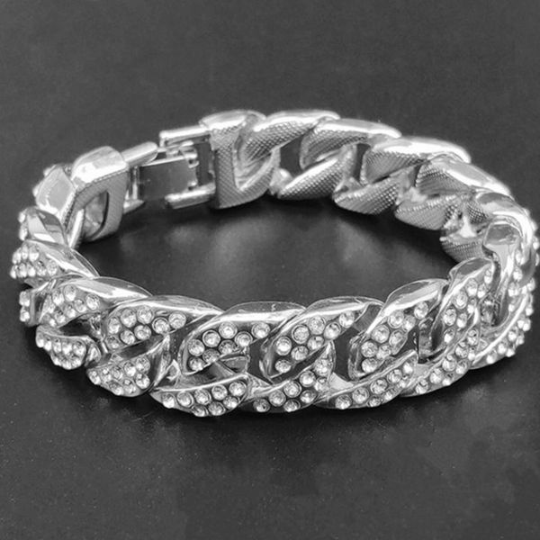 men 15mm full zircon cuban chain link hip hop bracelet ice out fashion pop bracel jllrxv, Black
men 15mm full zircon cuban chain link hip hop bracelet ice out fashion pop bracel jllrxv, Black