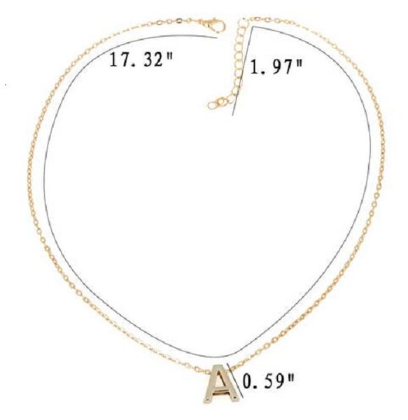 name letter 2020 initial chain pendant fashion necklace a-z gold plate