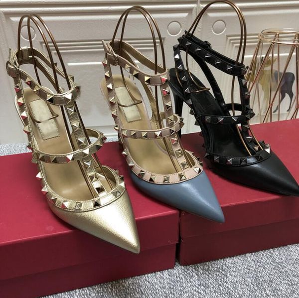 new classics brand women sandals v 10cm high heel rivets shoes real leather wedding shoes thin heel ponted toe leather shoe, Black
new classics brand women sandals v 10cm high heel rivets shoes real leather wedding shoes thin heel ponted toe leather shoe, Black