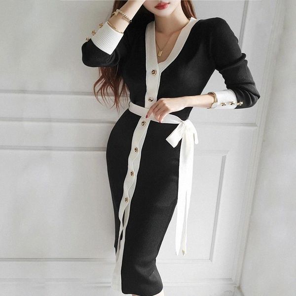 jxmyy 2020 winter new product korean style temperament v-neck slim single-breasted color-blocking lace-up waist sweater dress #or2a, Black;gray
jxmyy 2020 winter new product korean style temperament v-neck slim single-breasted color-blocking lace-up waist sweater dress #or2a, Black;gray