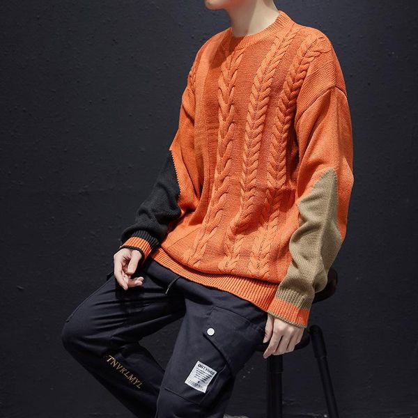 men's sweaters mens sweater winter japanese hit color loose large size casual round neck clothing, White;black
men's sweaters mens sweater winter japanese hit color loose large size casual round neck clothing, White;black