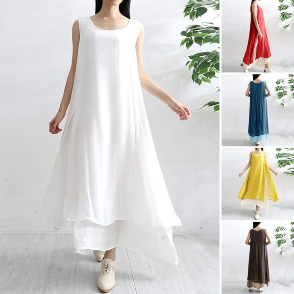 2020 zanzea bohemian beach maxi dress women's summer sundress sleeveless sarafans vestidos female layer solid robe plus size 5xl, Black;gray
2020 zanzea bohemian beach maxi dress women's summer sundress sleeveless sarafans vestidos female layer solid robe plus size 5xl, Black;gray