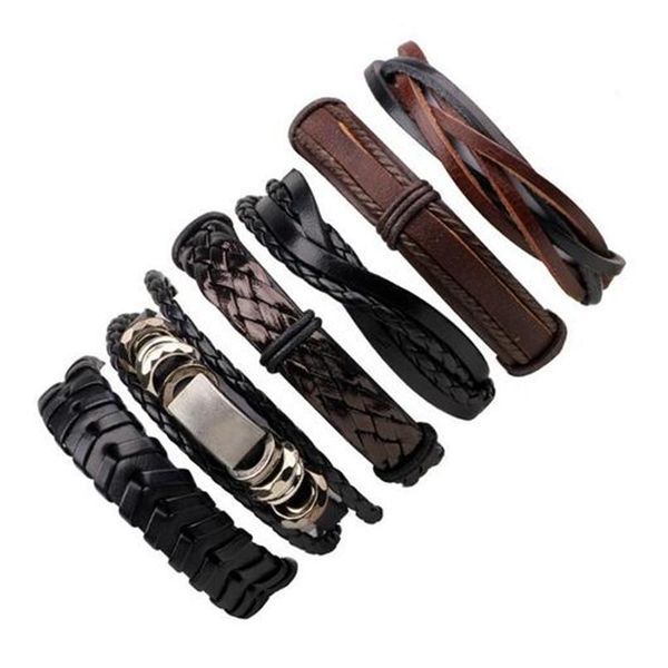 vintage 6pcs/set multilayer leather bracelet men women fashion braided handmade rope wrap punk bracelets & bangles m bbydvi, Golden;silver
vintage 6pcs/set multilayer leather bracelet men women fashion braided handmade rope wrap punk bracelets & bangles m bbydvi, Golden;silver