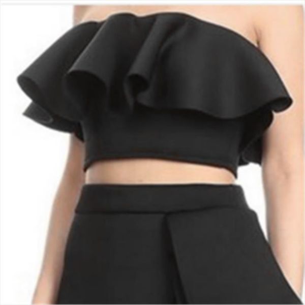 summer cropped tank for women off shoulder backless with zipper black ruffle tube shirts backless blusa strapless, White
summer cropped tank for women off shoulder backless with zipper black ruffle tube shirts backless blusa strapless, White
