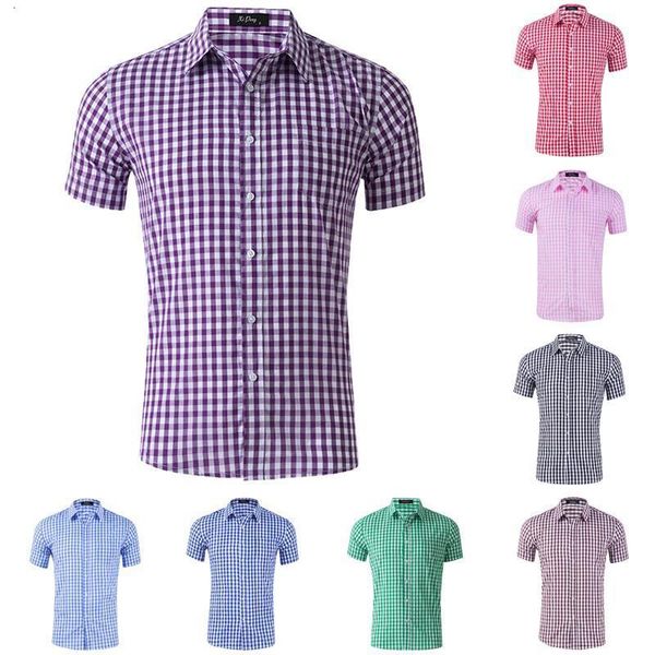 plaid men's casual shirts summer short sleeve cotton fabric black red young boy streetware regular fit dress clothes blouse, White;black
plaid men's casual shirts summer short sleeve cotton fabric black red young boy streetware regular fit dress clothes blouse, White;black