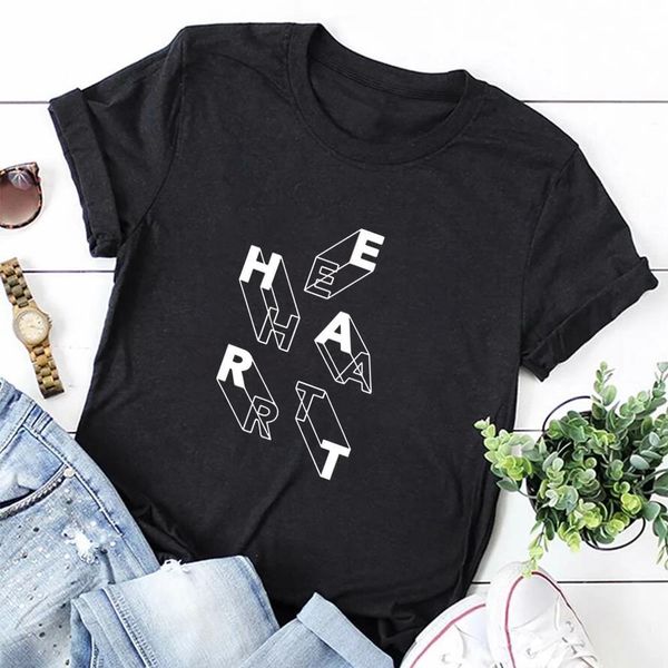new arrival femme vogue tee shirt pretty loose heart 3d geometric figure printed casual harajuku women black clothing t shirts, White
new arrival femme vogue tee shirt pretty loose heart 3d geometric figure printed casual harajuku women black clothing t shirts, White