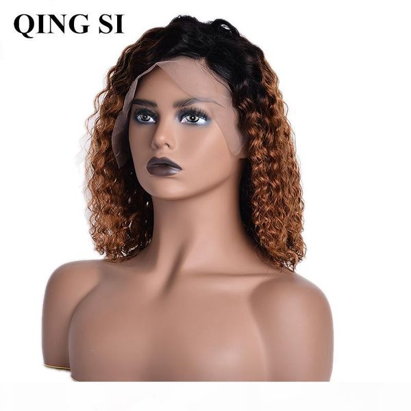 ombre color short curly lace front human hair wigs with pre plucked deep curly brazilian remy baby hair 13x4 lace bob wigs, Black
ombre color short curly lace front human hair wigs with pre plucked deep curly brazilian remy baby hair 13x4 lace bob wigs, Black