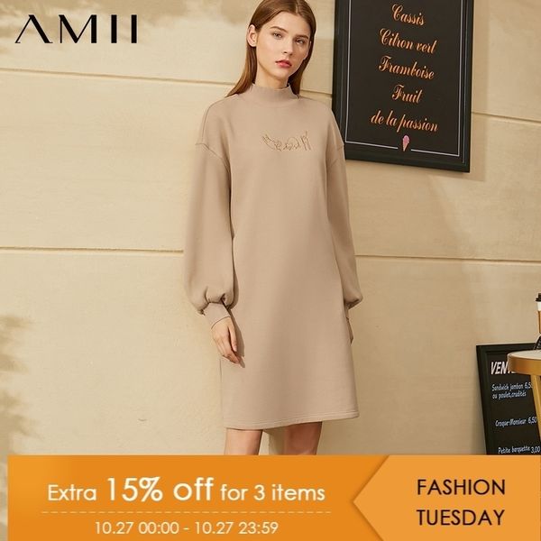 amii minimalism winter fashion sweatershirt dress causal turtleneck embroidery lantern sleeve women dress for women 12030324 201027, Black;gray
amii minimalism winter fashion sweatershirt dress causal turtleneck embroidery lantern sleeve women dress for women 12030324 201027, Black;gray