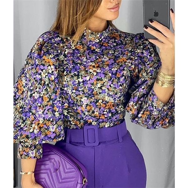 2020 new fashion vintage women blouse floral lantern sleeve q1217, White 
2020 new fashion vintage women blouse floral lantern sleeve q1217, White