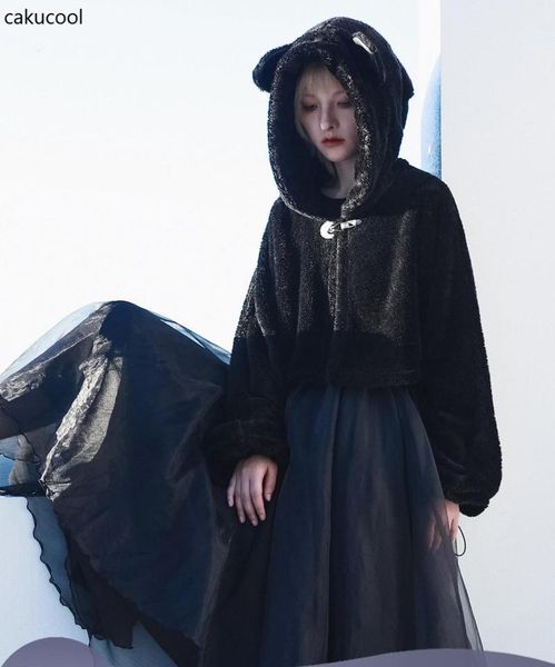 cakucool cat ear wizard hat trumpet sleeve high waist short coat velvet jacket loose coat ladies black1, Black
cakucool cat ear wizard hat trumpet sleeve high waist short coat velvet jacket loose coat ladies black1, Black