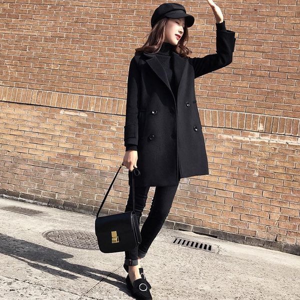 2021 women autumn winter vintage wool coats lady solid double breasted long sleeve outerwear female casual plus size jacket f264, Black
2021 women autumn winter vintage wool coats lady solid double breasted long sleeve outerwear female casual plus size jacket f264, Black