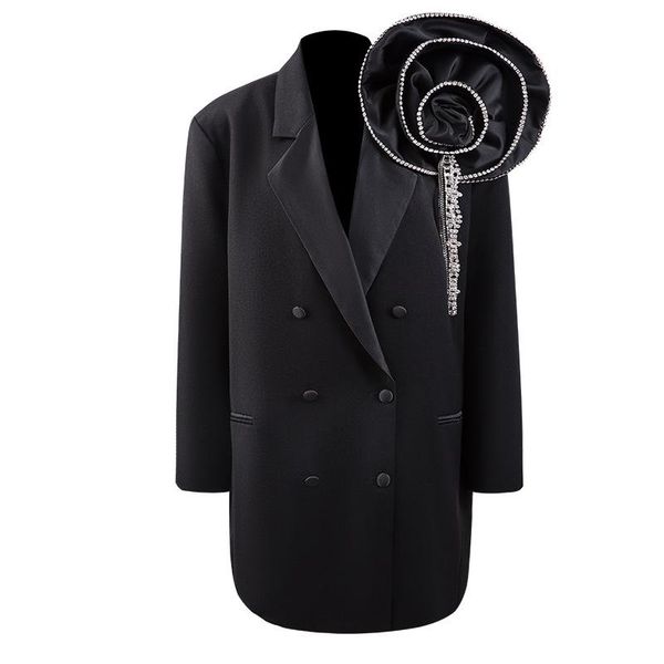 stylish personality street detachable flower diamonds double breasted straight casual coat 2021 new solid color f02, White;black
stylish personality street detachable flower diamonds double breasted straight casual coat 2021 new solid color f02, White;black